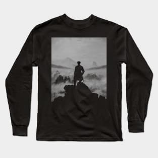 Mist-Kissed Solitude: Embrace the Wanderer within - Wanderer above the Sea of Fog minimized Long Sleeve T-Shirt